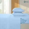thumbnail image 5 of SRP Linen 500-Thread-Count Egyptian Cotton Super Soft Extra Deep Pocket Fitted Sheet/Bottom Sheet Solid Pattern, Fit Up to 25" inches Deep Pocket Fully Elastic All Around (King, Light Blue), 5 of 6