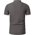thumbnail image 4 of HAOMEILI Men's Cotton Linen Lace-Up V-Neck Short Sleeve Shirt, 4 of 5