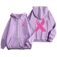 thumbnail image 5 of Yuannlog Womens Hoodies Zip Up Coats Fleece Pullovers Breast Cancer Awareness Month Long Sleeve Pockets Drawstring Casual Sweatshirts Jackets, 5 of 6