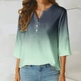 thumbnail image 5 of Jewelreauty Women Tunic Tops Casual Notch Neck Elbow Length Button T-Shirts Summer Trendy Tee, 5 of 6