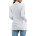 thumbnail image 4 of Women's Knit Cardigan Sweater Long Open Front Long Sleeve Sweater with Pockets Lightweight Fall Knitted Coats (White 2XL), 4 of 6