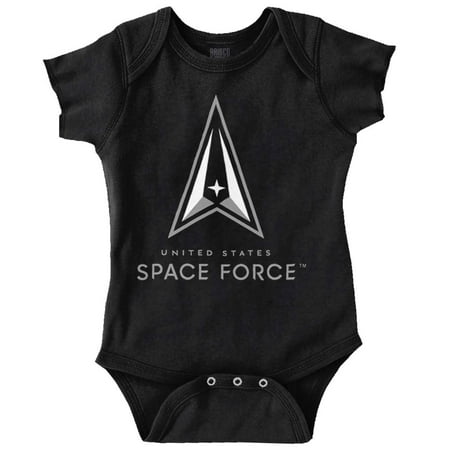 

US Space Force Classic Military Logo Romper Boys or Girls Infant Baby Brisco Brands 24M