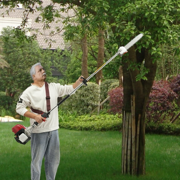 Compact & Efficient: 37.7cc 4-Stroke Gasoline Pole Saw for Easy Yard Maintenance