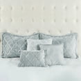 thumbnail image 4 of Home Soft Things 7 Piece Ogee Faux Fur Embroidery Bedspread Set - Bluish Grey - King (102" x 90"), 4 of 9