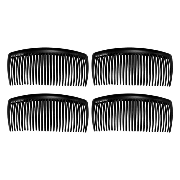 4uds Clásico Lateral Clip Pelo Peine, Dientes Pelo Peines Pelo Clip Peine Plástico, Negro, 4