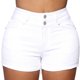 thumbnail image 1 of Pantalones cortos de mujer Slim Fit Levantamiento de cadera Botón elástico Mediados de cintura Dobladillo doblado Pantalones cortos para mujer Blanco XL, 1 of 6