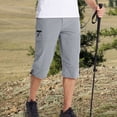 thumbnail image 7 of Mens Cargo Shorts with 7 Pockets Casual Long Blew Knee Capri 3/4 Pants for Work Fishing Hiking Athletic, 7 of 7