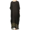 thumbnail image 2 of Sakkas Leonor Women's Boho Casual Long Maxi Caftan Dress Kaftan Cover-up LougeWear - 7-BlackGreen - One Size, 2 of 5