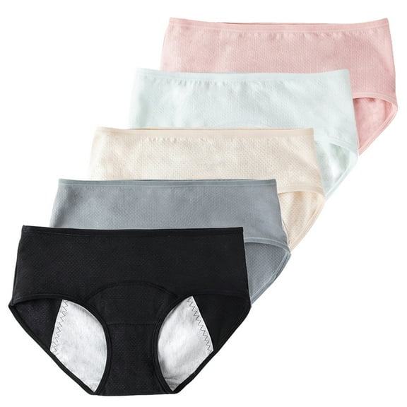Valcatch 5 Pack Menstrual Period Panties for Women Girls Period Underwear Cotton Postpartum Briefs