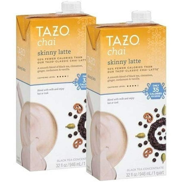 Tazo Chai Skinny Latte Black Tea Concentrate 32 Oz (Pack Of 2)