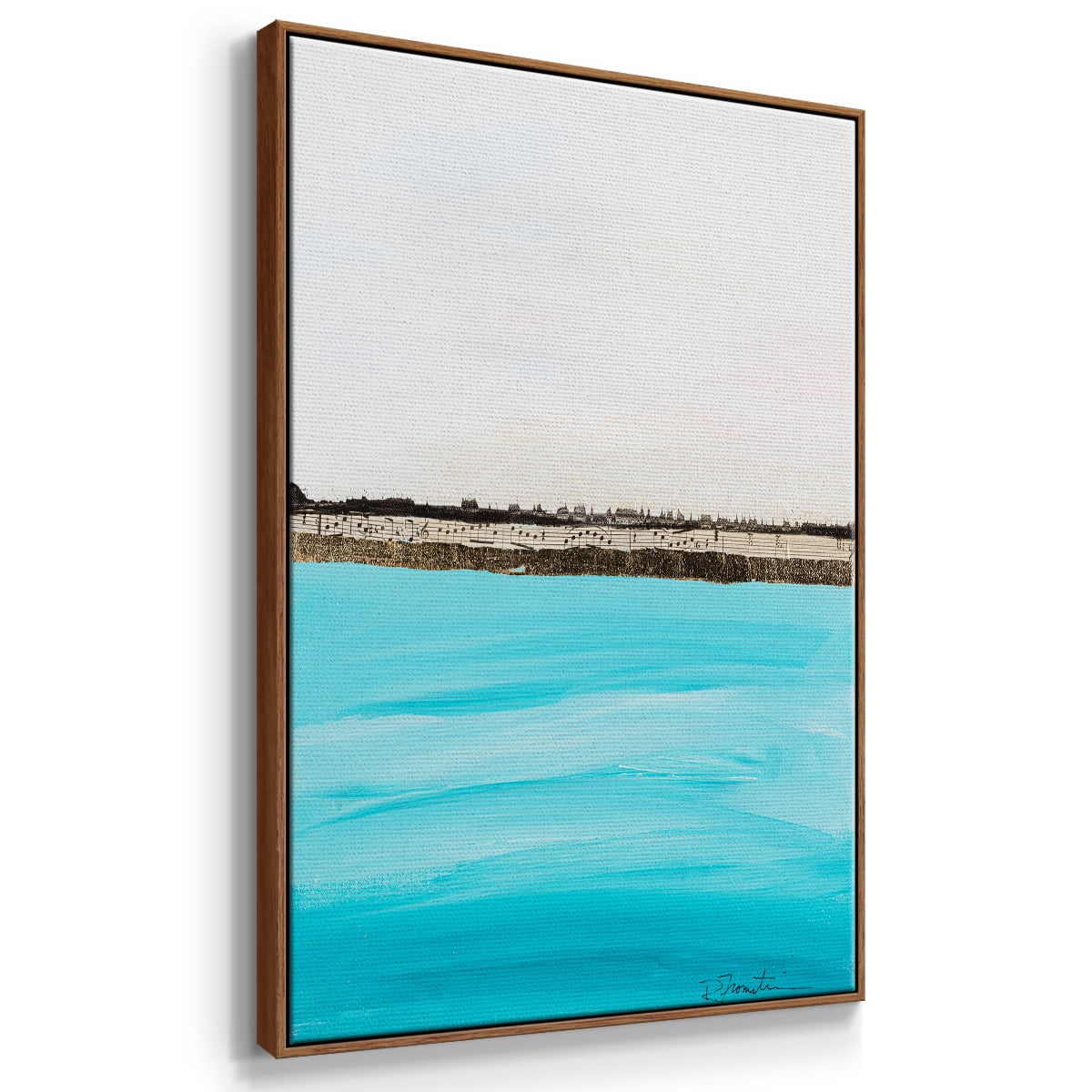 Harmony in Turquiose Framed Premium Gallery Wrapped Canvas - Ready to Hang
