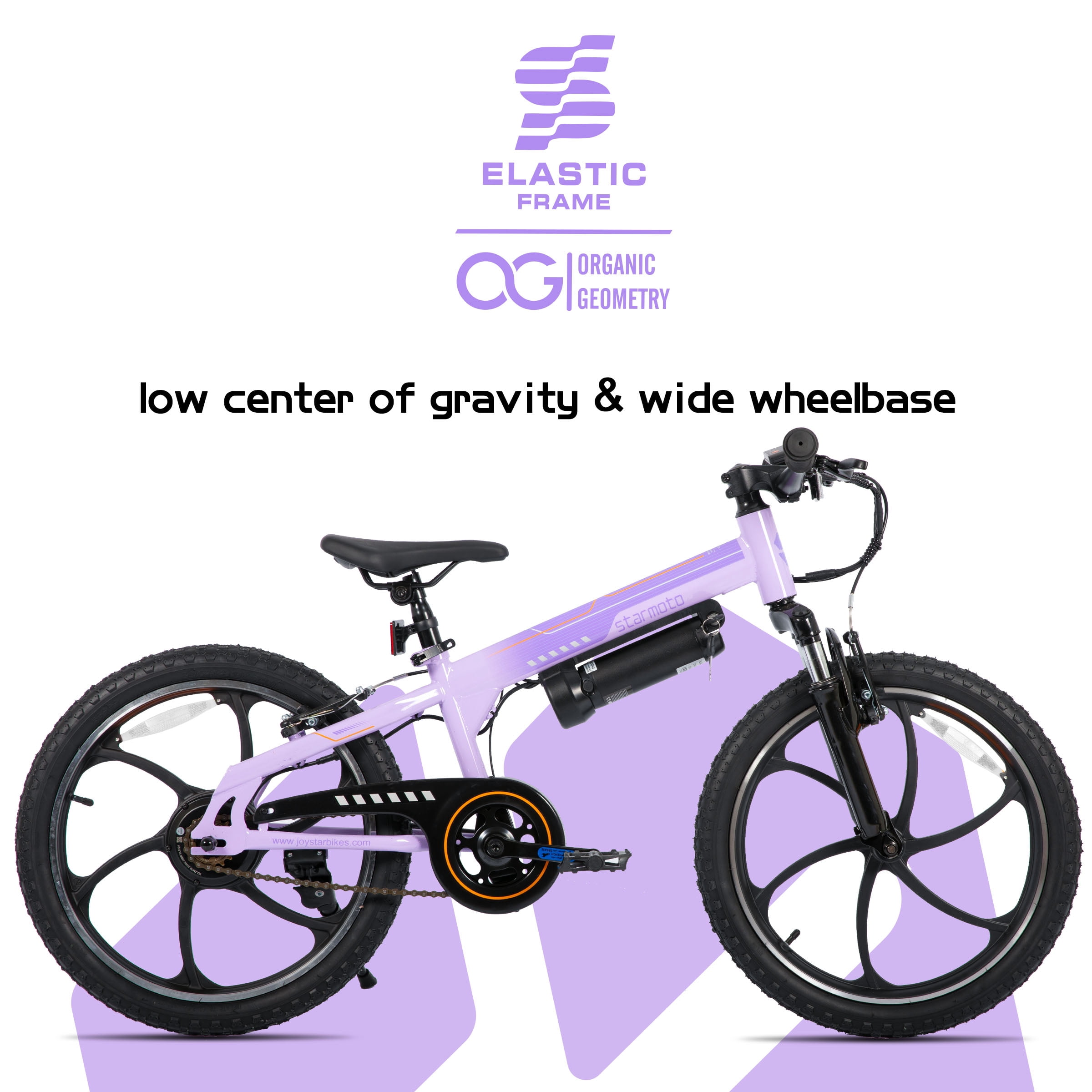 JOYSTAR Radspur Electric Bike 20" with 250W Brushless Motor, 15 Miles 15MPH Electric Mountain Bicycle with Removable Battery, Purple