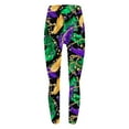 thumbnail image 3 of Hvot&aat Women Mardi Gras Leggings Stretch High Waisted Yoga Pants Sparkly Printed Carnival Party Pant, 3 of 5