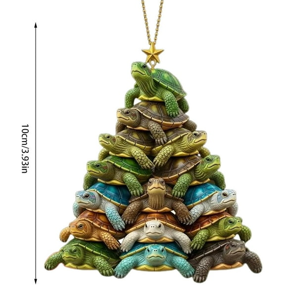 Cheapark Christmas Ornaments For Tree, Acrylic Sea Turtle Shape Pendant Hangable For Window Door Wall Garden, Holiday Event