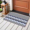 thumbnail image 5 of Moroccan Ombre Dark Gray Blue Washable Small Entryway Area Rugs 2'x3', Abstract Wave Lines Retro Low Pile Throw Rug Non-Slip Sturdy Edge Binding Carpet for Front Door Floor Room Entry, 5 of 9