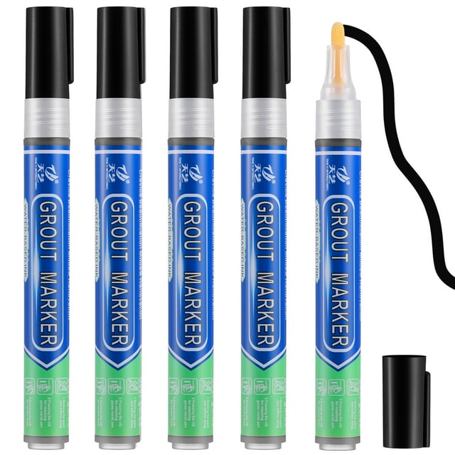 Cateissary Bolígrafos de relleno para azulejos, marcador de lechada antimoho, pluma de descontaminación resistente al agua de adhesión Type2