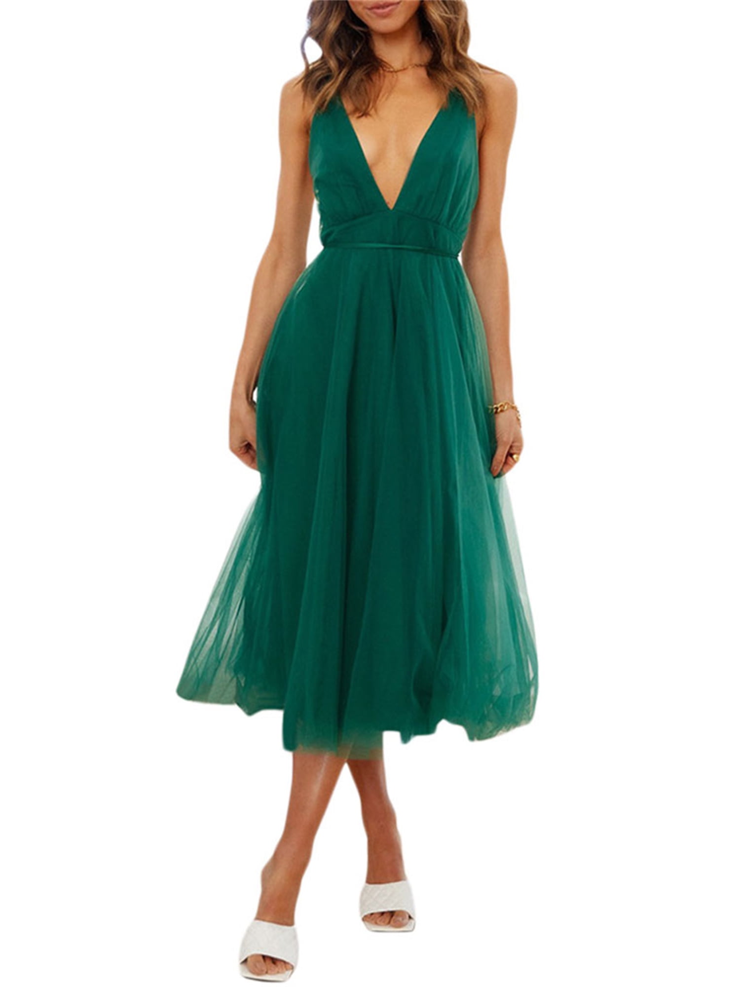 mid length backless dress