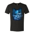thumbnail image 2 of Wild Bobby, Tiger In The Snowy Night Animal Lover Mens Premium Tri Blend T-Shirt, Vintage Black, X-Large, 2 of 3