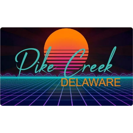 

Pike Creek Delaware 4 X 2.25-Inch Fridge Magnet Retro Neon Design