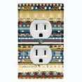 thumbnail image 1 of Metal Light Switch Plate Cover Ethnic Aztec Tribal Art Pattern Green SFR054, 1 of 13