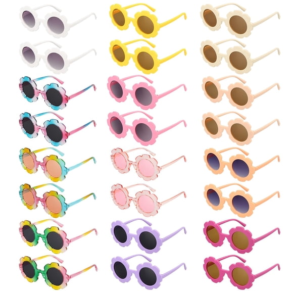 Set de Lentes de Sol con Flores Mdvora Redondos para Niños, 24 Piezas