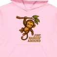 thumbnail image 3 of Inktastic Cute Monkey Just Hangin' Around Illustration Youth Hoodie Sweatshirt, 3 of 4