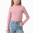 thumbnail image 2 of Child Girls Long Sleeve Shirt for 6 12 18 24 Months 3T 4T 5T 6T 7T 8T 9T 10T 11T 12T Fall Clothes Solid Basic Long Sleeve T Shirt Casual Mock Neck Tshirt Girls Tops, 2 of 5
