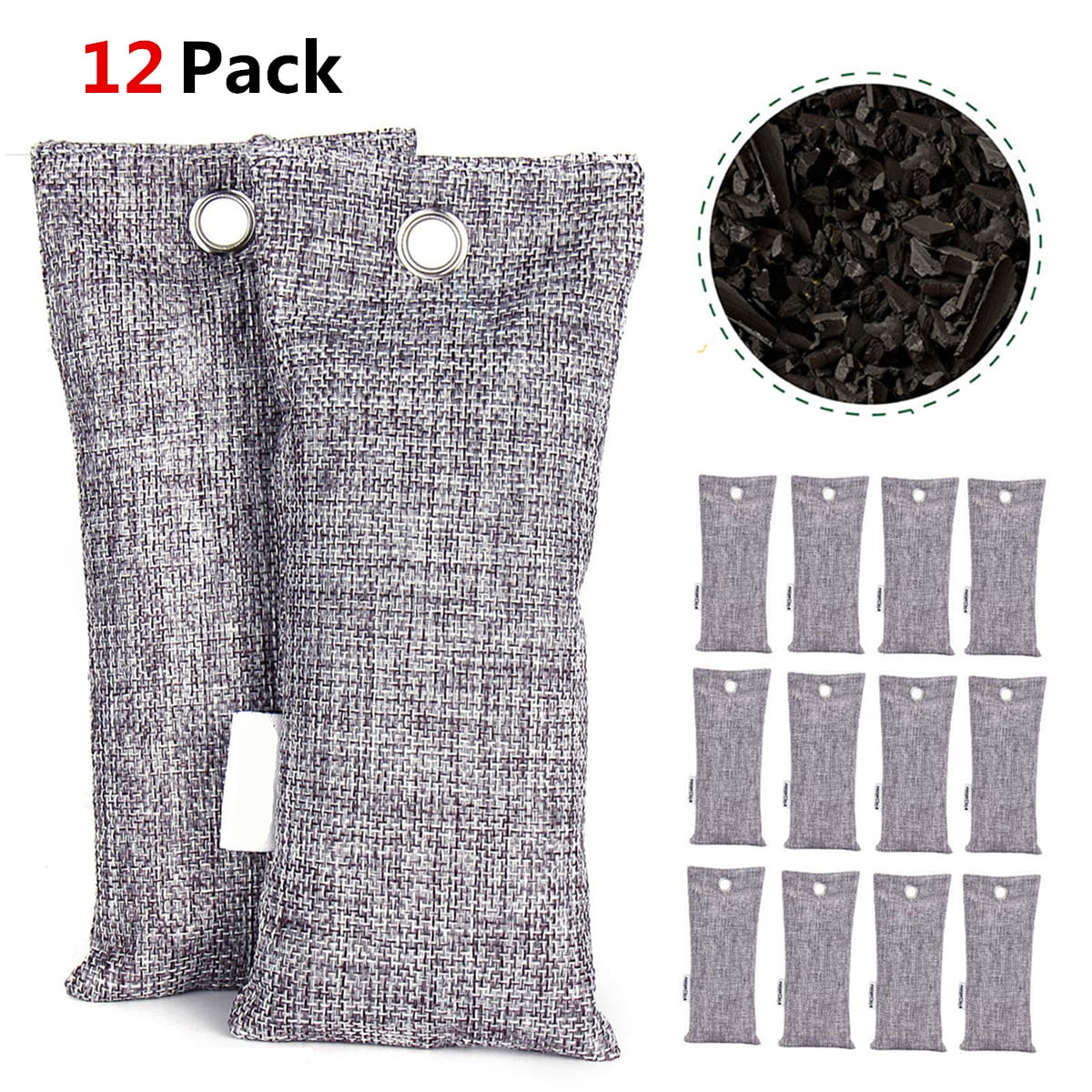 12 Pack Activated Charcoal Deodorizer Odor Neutralizer Bags Complete