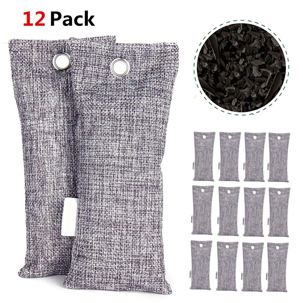 12 Pack Activated Charcoal Deodorizer Odor Neutralizer Bags Complete