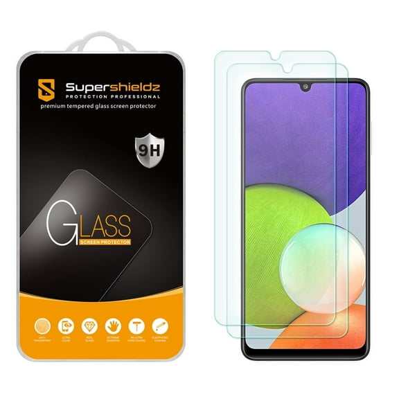 [2-Pack] Supershieldz for Samsung Galaxy A22 (6.4 inch) Tempered Glass Screen Protector, Anti-Scratch, Anti-Fingerprint, Bubble Free