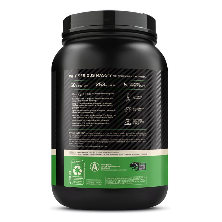 Optimum Nutrition Serious Mass, Vanilla, Weight Gainer Protein 