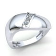 thumbnail image 1 of 1carat Round Cut Diamond Mens 3-stone Anniversary Wedding Band Solid 14K Rose, White or Yellow Gold IJ SI2, 1 of 3