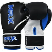 Boxing Gloves Fighting Training Combat Train Workout Sparring Grappling Durable Light Weight Adult Punch Bag Glove Muay Thai Punching Mitts Kickboxing MMA Gloves Men and Women Black White Blue 14oz