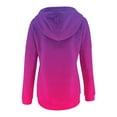 thumbnail image 4 of Jinhomg Women's Thin Fleece Hooded Sweatshirt Fall Lightweight Gradient Pullover Tops Casual Comfy Long Sleeve Drawstring Hoodies with Pocket Summer Saving Hot Pink L, 4 of 6