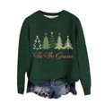 thumbnail image 2 of Green Oversized Sweatshirts for Women's Christmas Simple And Fashionable Hooded Sweatshirt Fall Trendy Outfits Christmas, 2 of 4