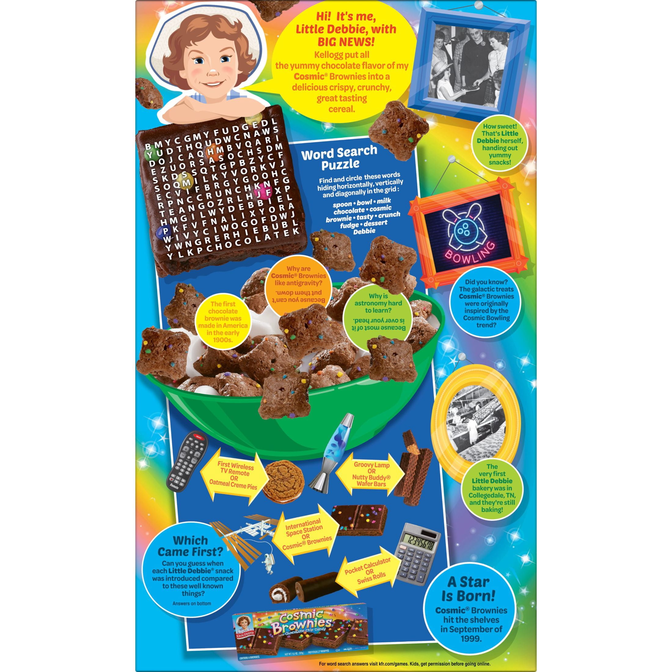 Kellogg's Little Debbie Cosmic Brownies Cold Breakfast Cereal, Family Size, 13.2 oz Box
