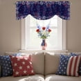 thumbnail image 4 of Navy Blue Red Stars Tie Up Valances Curtain, Adjustable Kitchen Independence Day Sparklers Us Flag Modern Valances for Windows Decor, Rod Pocket Short Curtains Set for Bedroom/Bathroom, 60"x18", 4 of 9