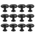 thumbnail image 1 of 12 Pcs Boutons de Porte en Aluminium Poignée Ronde pour Armoire de Cuisine (Noir Mat), 1 of 9