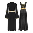 thumbnail image 4 of renvena Robe de Danse pour Femmes Croix Dorée avec Costume de Prière Tenue de Danse Noire TG, 4 of 7