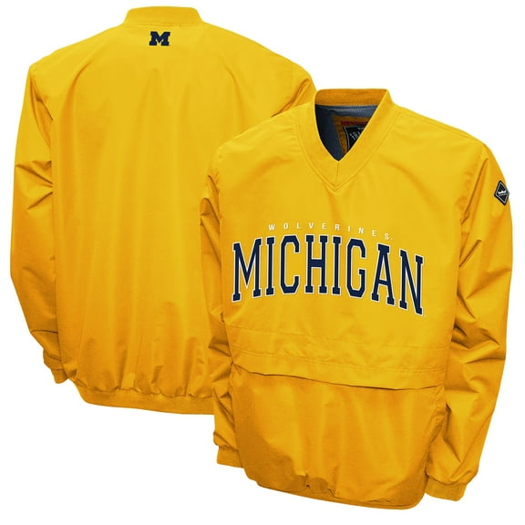 Men's Franchise Club Maize Michigan Wolverines Members Windshell V-Neck Pullover Jacket
