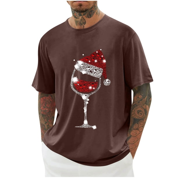 Camisas de Manga Larga para Hombres Imprimir Casual Cuello Redondo Blusa de Manga Corta, Camisas de Lino para Hombres