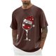 thumbnail image 1 of Camisas de Manga Larga para Hombres Imprimir Casual Cuello Redondo Blusa de Manga Corta, Camisas de Lino para Hombres, 1 of 3