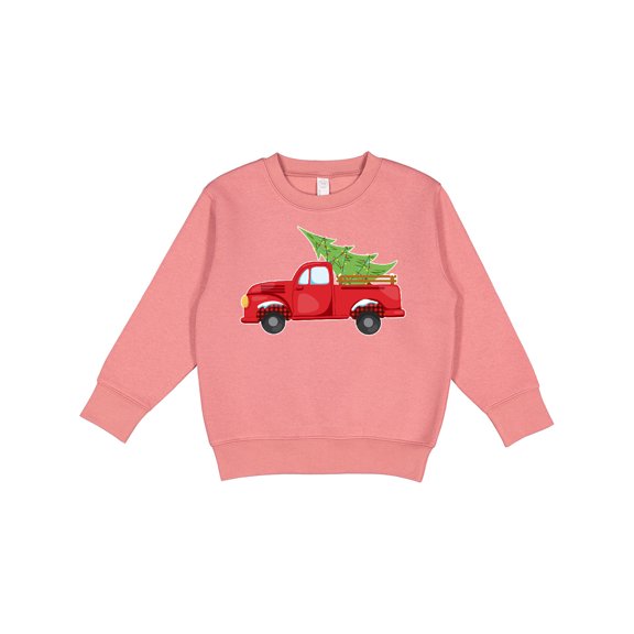 Inktastic Christmas Vintage Truck with Christmas Tree Toddler Sweatshirt