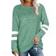 thumbnail image 1 of Blusa suelta con cuello redondo y manga larga con botones a rayas informales para mujer Pompotops  gfhjh9584, 1 of 9