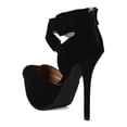 thumbnail image 3 of Qupid BB79 Women Nubuck X Band Almond Toe Platform Stiletto Heel Pump, 3 of 5