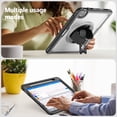 thumbnail image 5 of ELEHOLD Case for Apple iPad Pro 11 2022/2021/2020/2018/air4 10.9/air5,Soft TPU Rugged Durable Case with 360° Rotating Hand Strap & Foldable Hidden Stand & Pencil Holder,Clear, 5 of 10