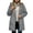 Grey, variant on Women's Trench Coat for Everyday Wear with Long Sleeves and Velvet Elegant Warm Transition Outerwear Suitable for Work and Holidays Autumn Winter Jacket Women's Bomber Jacket Casual Coat