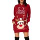 thumbnail image 1 of Vestido corto de sudadera con capucha y bolsillos con estampado navideño para mujer informal a la moda Pompotops hdfakjf459, 1 of 5