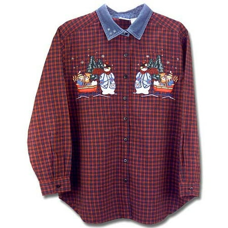 Sleigh Ride Embroidered Denim Shirt