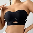 thumbnail image 4 of LNWUY Smooth Strapless Bras for Women Non-Slip Wireless Bandeau Bra Padded Light Push Up Tube Top Bra Black L, 4 of 8
